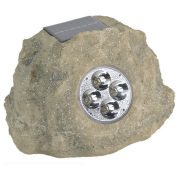 Homebrite Solar Power Jumbo Grey Rock Spot Lights, Set of 3