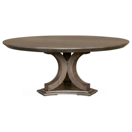 The Jonah Dining Table, 72", Smoke Gray, Transitional, Round