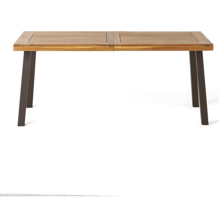 Daria Natural Stained Acacia Wood Dining Table, Natural Stained