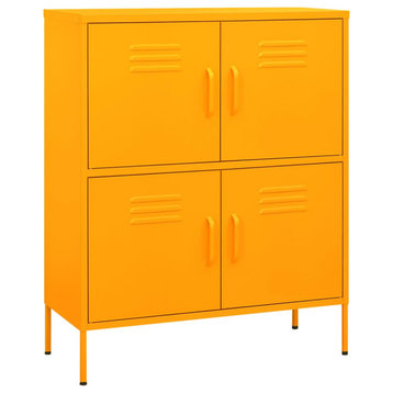 vidaXL Storage Cabinet File Cabinet Office Filing Cabinet Mustard Yellow Steel