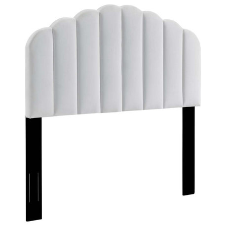 Veronique Twin Performance Velvet Headboard, White