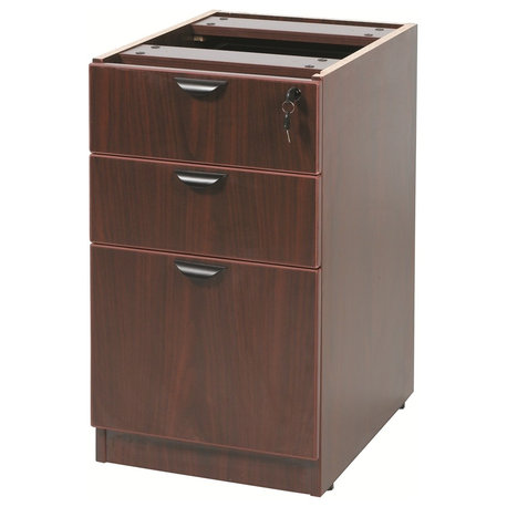 Boss Deluxe Pedestal-Full, Box/Box/File, Mahogany, 16"X22"