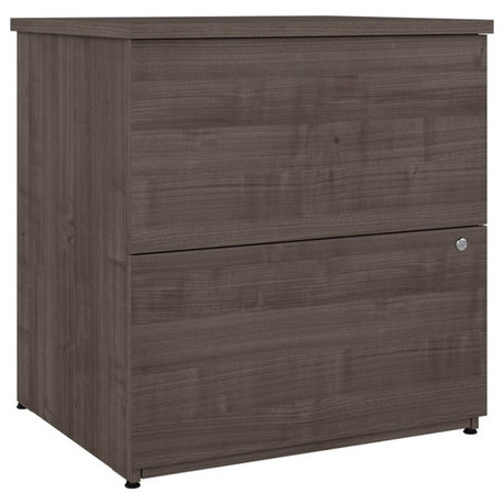 Bestar Logan 2-Drawer Engineered Wood Lateral File Cabinet in Medium Gray Maple