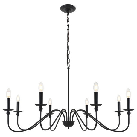 Matte Black Finish 8-Light Pendant