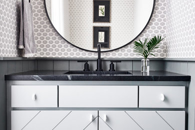 Inspiration for a modern powder room remodel in Atlanta