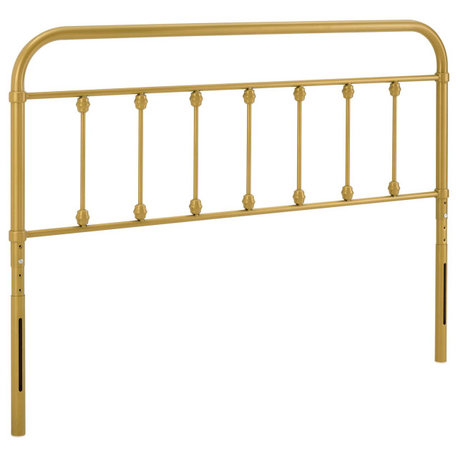 Sage Queen Metal Headboard, Gold