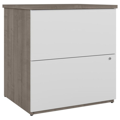 Bestar Ridgeley 2-Drawer Engineered Wood Lateral File Cabinet in Maple/White