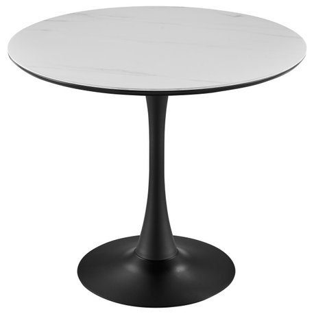 Anson Round Dining Table, Marble, 35.5"