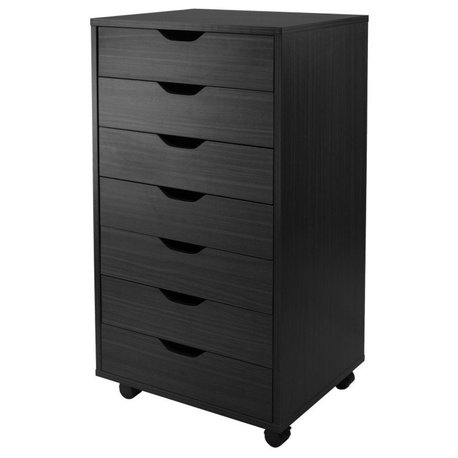 Halifax Cabinet for Closet/Office, 7-Drawer, Black