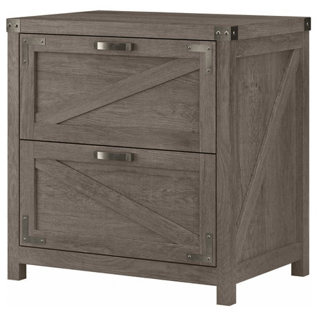 kathy ireland Home Cottage Grove 2 Drawer Lateral File Cabinet, Restored Gray