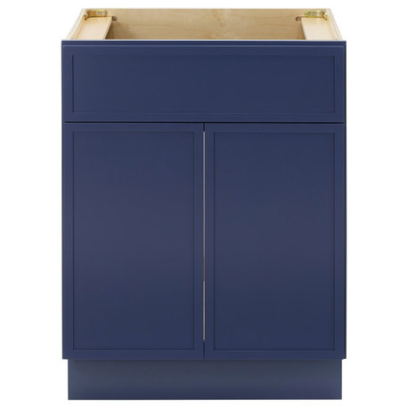 Vanity Art Birch Plywood Single Base Storage Cabinet, Blue, 24"