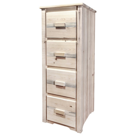 Homestead Collection 4-Drawer File Cabinet, Clear Lacquer Finish