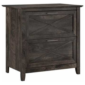 Key West 2 Drawer Lateral File Cabinet in Dark Gray Hickory - Engineered Wood