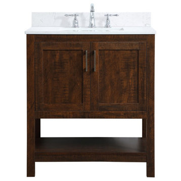 Elegant VF16030EX-BS 30"Single Bathroom Vanity, Espresso With Backsplash