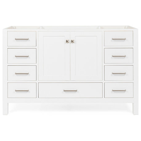 ARIEL Cambridge 54" Single Sink Bathroom Vanity Base Espresso, White