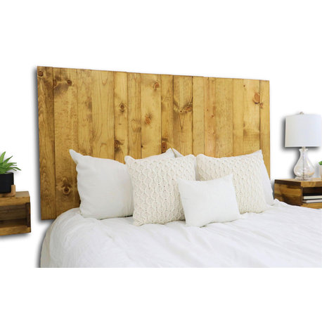 Handcrafted Headboard, Hanger Style, Golden Brown, Twin