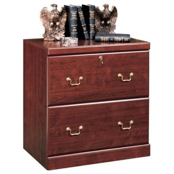 Bowery Hill 2Drawers Lateral Cherry Engineered Wood Filing Cabinet Easy Assembly