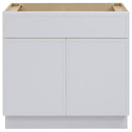 Vanity Art Birch Plywood Single Base Storage Cabinet, White, 33"