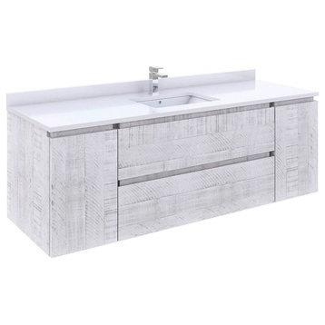 Fresca FCB31-123612 Formosa 59" Single Wall Mounted Wood Vanity - Rustic White