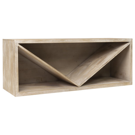 American Art Decor Natural Wooden Wine Display Shelf