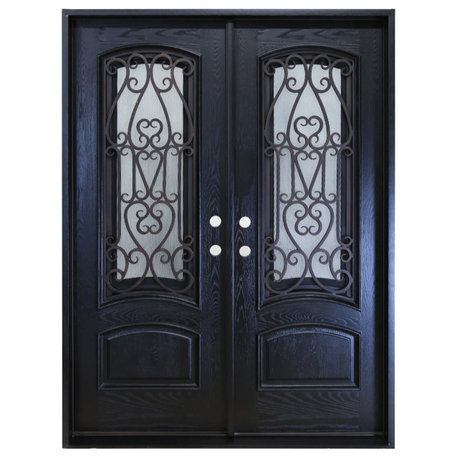 Forever Doors, Exterior Front Entry Composite Door AR04W, 60"x80", Left H