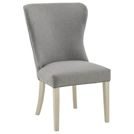 Madison Park Signature Helena Transitional Winged Back Dining Side Chairs, Grey