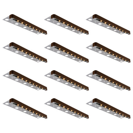 12-Pack 12" LED Hardscape Paver Light, 3W Deck Step Light, 2700K Soft White