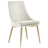 The Draper Dining Chair, Cream, Velvet, Gold Base (Set of 2)