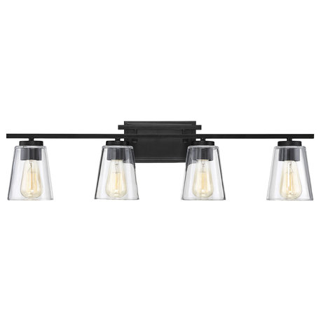 Calhoun Vanity Fixture, Matte Black, 4-Light