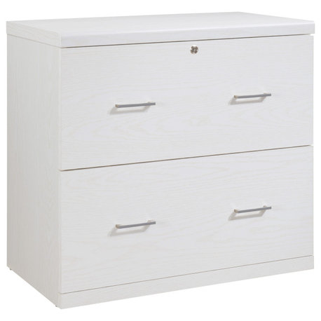 Alpine 2-Drawer Lateral File With Lockdowel� Fastening System, White Finish