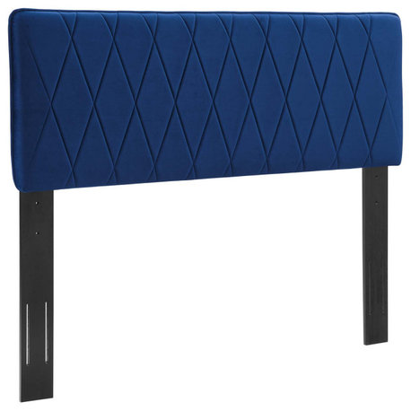 Leila Performance Velvet King/California King Headboard, Navy