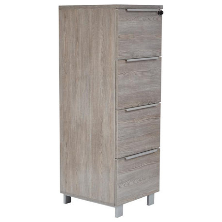 K125 4 Drawers File Cabinet with Lock in Gray