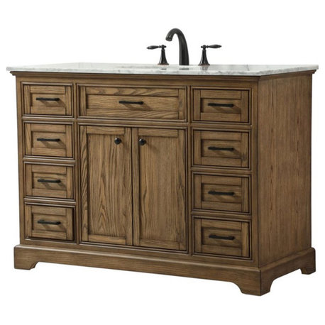 Elegant Decor Americana 48" Aluminum Alloy Single Bathroom Vanity in Driftwood