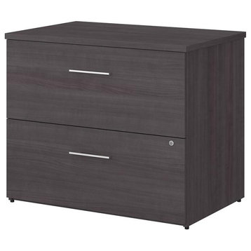 Office 500 36W 2 Drawer Lateral File Cabinet in Storm Gray - Engineered Wood