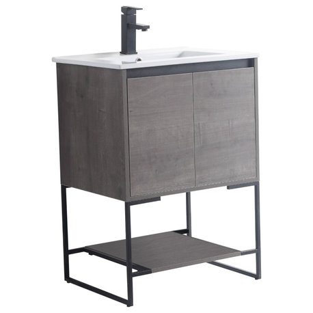 Urbania Vanity Set, Gray, 24", Single Sink