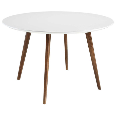 Platter Round Dining Table, White