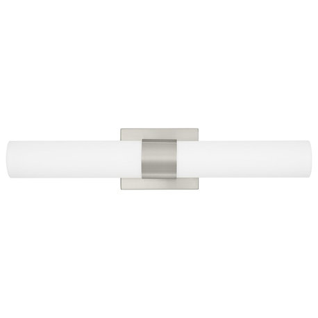 Perpetua LED 22" Bathroom Vanity Light With End Caps, Brushed Nickel