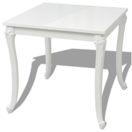 vidaXL Dining Table Kitchen Table Dining Room Dinner Table High Gloss White