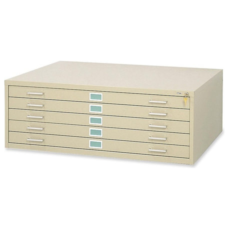 Safco 5-Drawer Steel Flat Files and Base, 40.4"x16.5"x29.4"