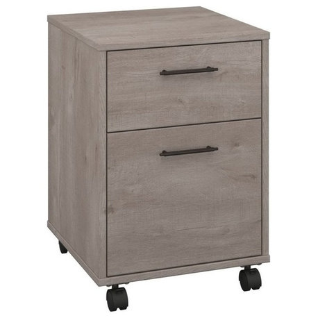 Bush Furniture Key West 2 Drawer Mobile Pedestal in Washed Gray