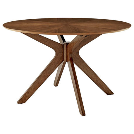 Crossroads 47" Round Wood Dining Table, Walnut