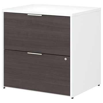 Jamestown Lateral File Cabinet in Storm Gray/White - Assembled - Engineered Wood