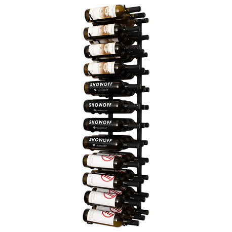 VintageView 36 Bottle Metal Wine Rack, Satin Black