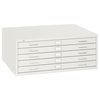 Safco 5 Drawer Metal Flat Files Cabinet for 24" x 36" Documents in White