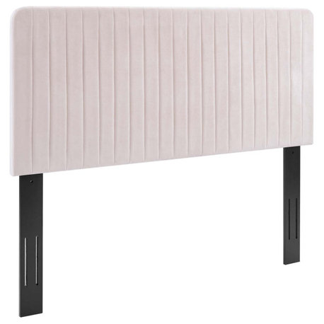 Milenna Channel Tufted Performance Velvet Full/Queen Headboard, Pink