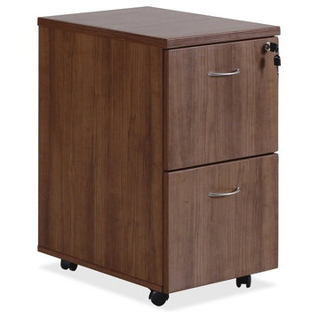 Lorell Essentials Walnut File/File Mobile Pedestal, 15.8"x22"x28.4", Caster