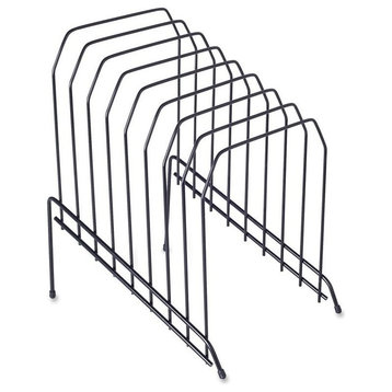 Lorell Wire Vertical File, 8 Divider(S, Desktop, Black, Wire, 1-Each