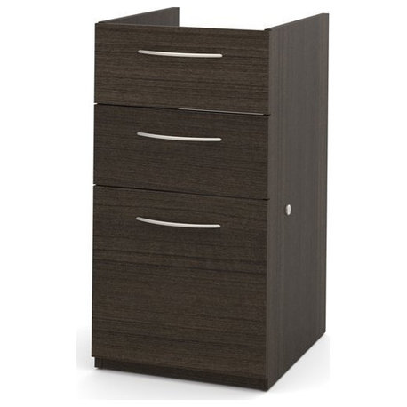 Bestar Embassy Pedestal File Cabinet in Dark Chocolate