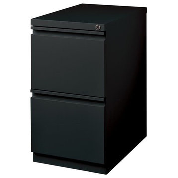 Hirsh 20-in Deep Metal Mobile Pedestal 2-Drawer File/File. Full Width Pull Black