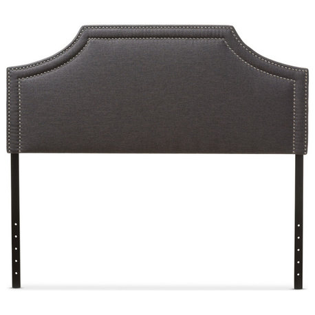 Avignon Fabric Upholstered Headboard, Dark Gray, Queen